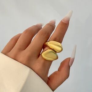 Anthropologie Gold Double Band Ring